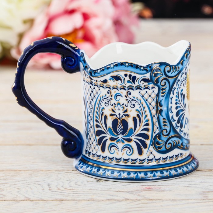 Подстаканник гжель "Россия"