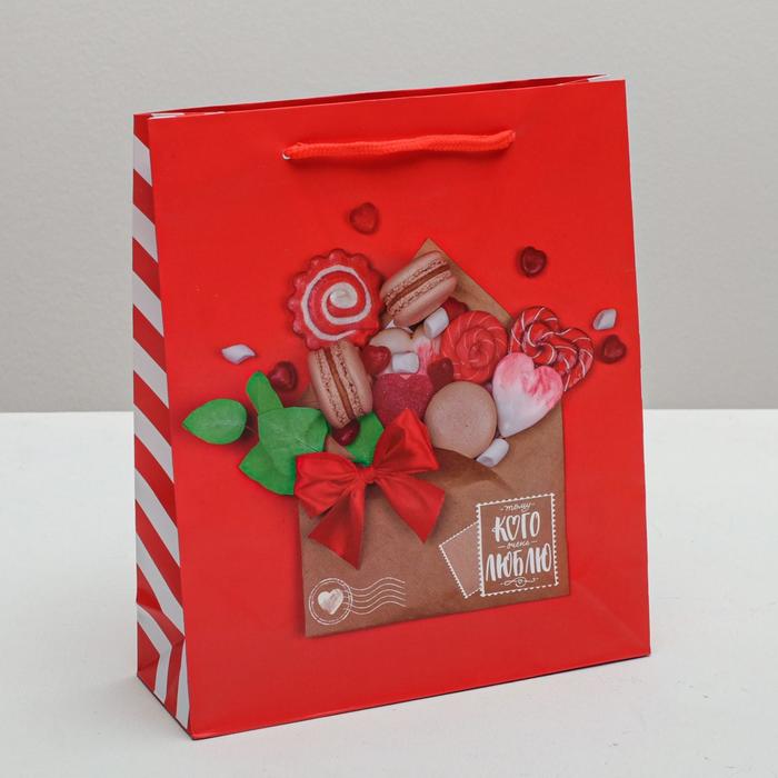 Пакет ламинированный вертикальный «Любовь ‒ это сладкие радости», 23 × 27 × 8 см