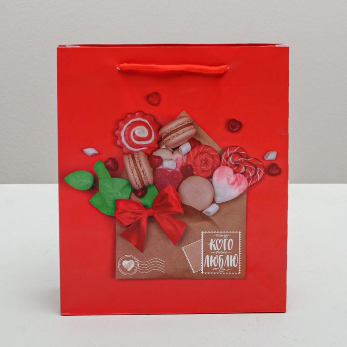 Пакет ламинированный вертикальный «Любовь ‒ это сладкие радости», 23 × 27 × 8 см