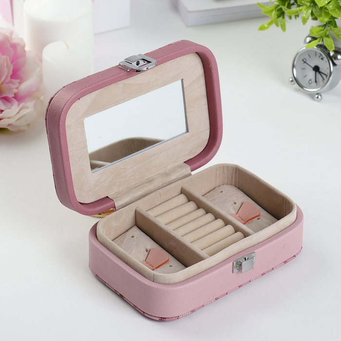 Шкатулка кожзам для украшений "Медвежата и клетка" 5х15х10 см