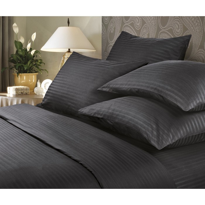 КПБ Black 2 сп, 220×240 см, 180×215 см, 70×70 см-2 шт., страйп-сатин