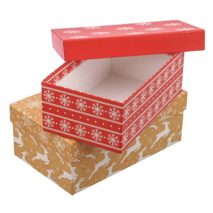 Набор подарочных коробок 10 в 1 "Зимний" 12х7х4; 14х8,4х4,5; 15х9,5х5,5; 18х11х6,5; 20х12,5х 35801