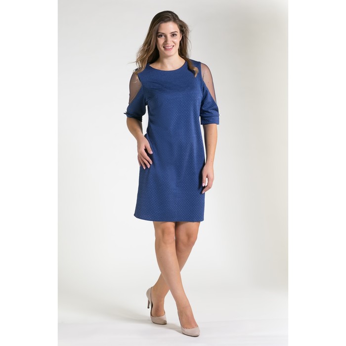 Платье женское 137 цвет голубой, р-р 54