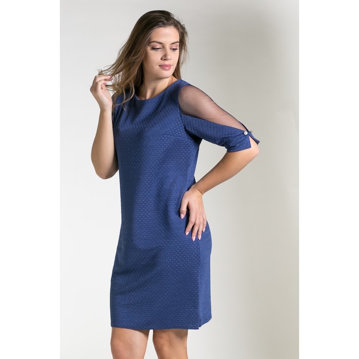 Платье женское 137 цвет голубой, р-р 56