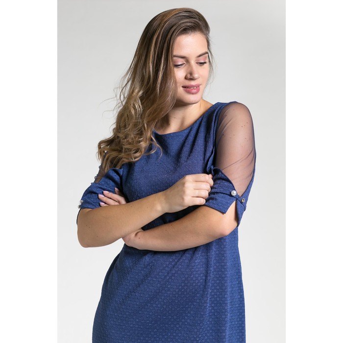 Платье женское 137 цвет голубой, р-р 56