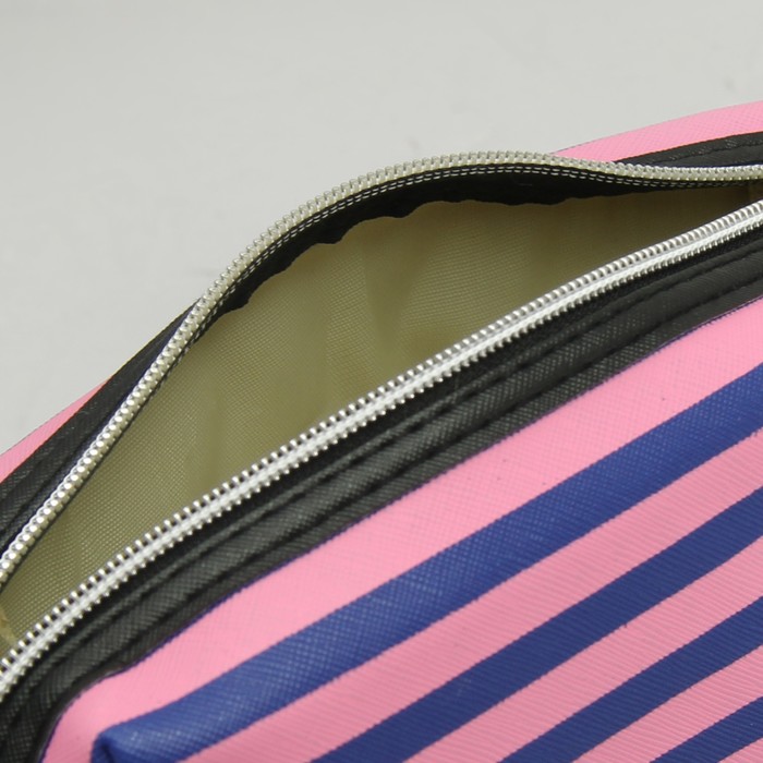 Косметичка «Полосы» , отдел на молнии, ручка, цвет синий