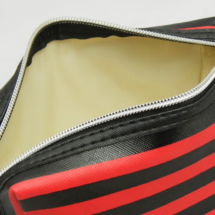 Косметичка «Полосы» , отдел на молнии, ручка, цвет красный