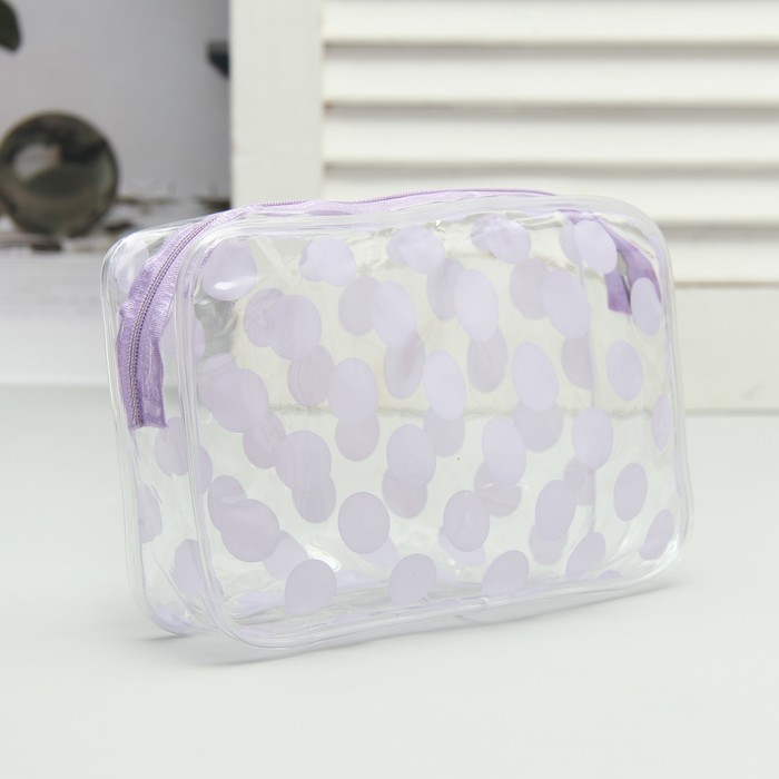 Косметичка банная «Горох»», отд на молнии, цвет сиреневый