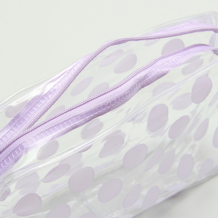 Косметичка банная «Горох»», отд на молнии, цвет сиреневый