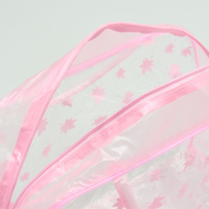 Косметичка банная «Листья» , отдел на молнии, 2 ручки, цвет розовый