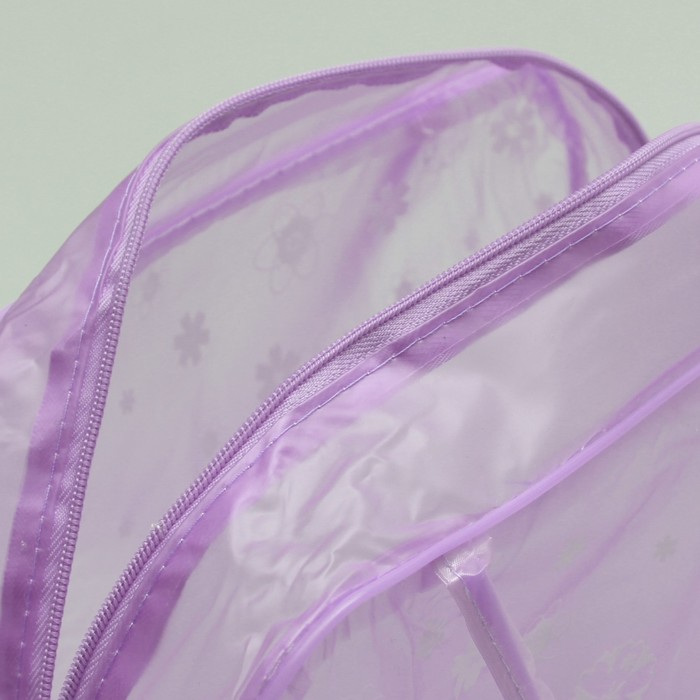 Косметичка банная «Цветочки» , отдел на молнии, 2 ручки, цвет сиреневый