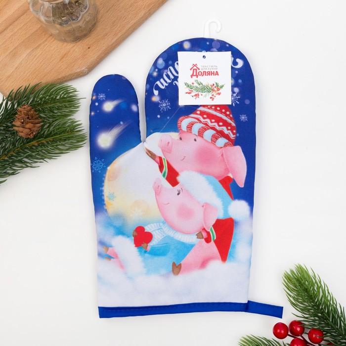 Варежка-прихватка "Доляна" Исполнение желаний 20х27см, 35% х/л, 65% п/э, ватин 250г/м2