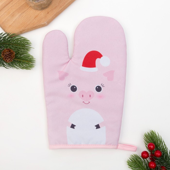 Кух.набор "Поросенок" варежка 20х27см,прихватка17х17см,35% х/л,65% п/э,ватин 250г/м2