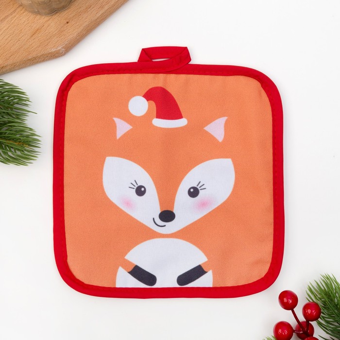 Кух. набор "Лиса и медведь" прихватки 17*17см-2шт,35% хл,65%п/э,ватин 250г/м2