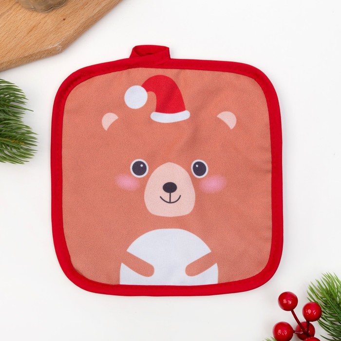 Кух. набор "Лиса и медведь" прихватки 17*17см-2шт,35% хл,65%п/э,ватин 250г/м2