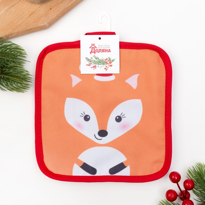 Кух. набор "Лиса и медведь" прихватки 17*17см-2шт,35% хл,65%п/э,ватин 250г/м2