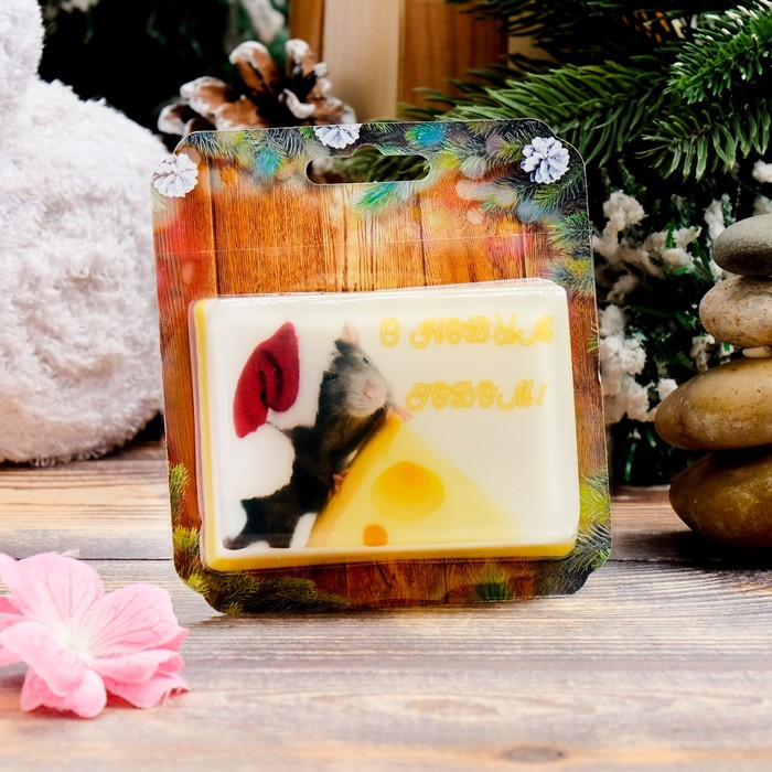 Натуральное мыло "Веселого Нового Года", банан, "Добропаровъ", 100гр