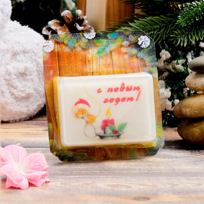 Натуральное мыло "Снеговик с подарками", банан, "Добропаровъ", 100гр