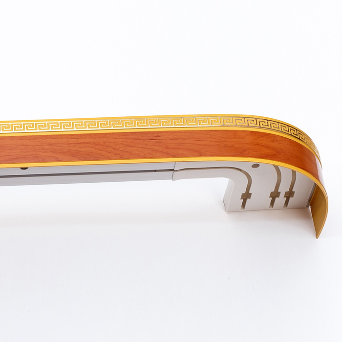 Карниз двухрядный 180 см, с декоративной планкой "Ультракомпакт. Лабиринт", цвет оранжевый