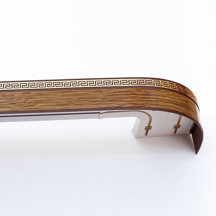 Карниз двухрядный 200 см, с декоративной планкой "Ультракомпакт. Лабиринт", цвет коричневый