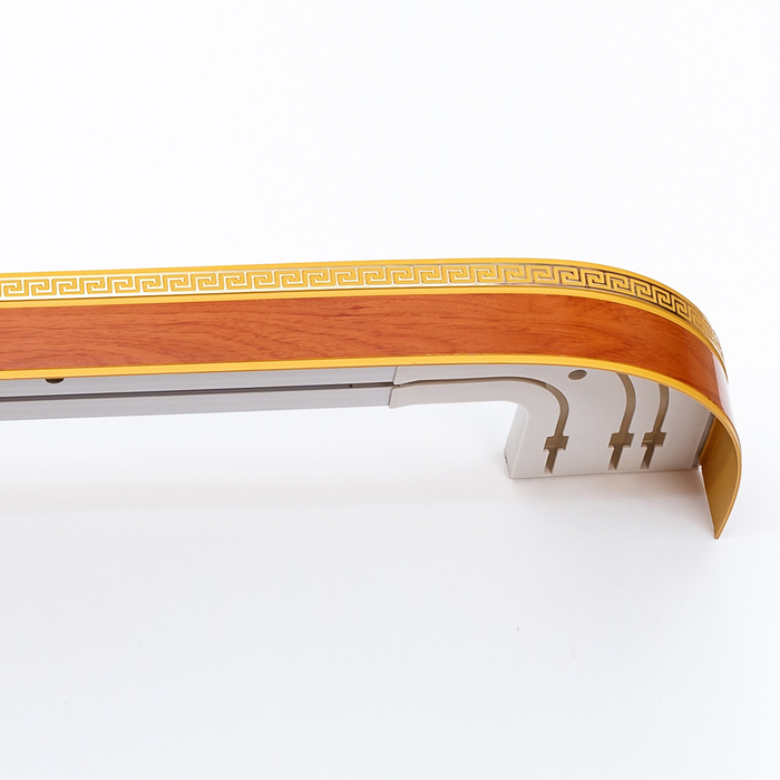 Карниз двухрядный 200 см, с декоративной планкой "Ультракомпакт. Лабиринт", цвет оранжевый