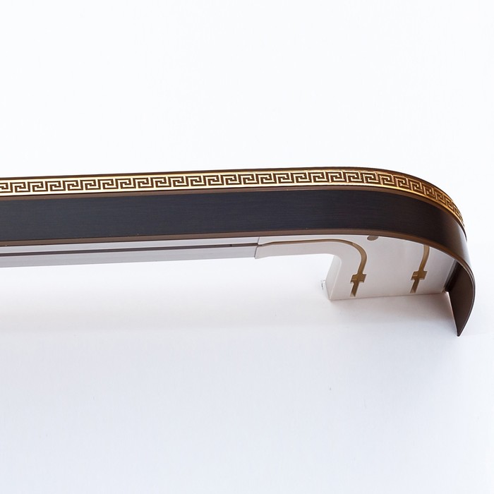 Карниз двухрядный 240 см, с декоративной планкой "Ультракомпакт. Лабиринт", венге