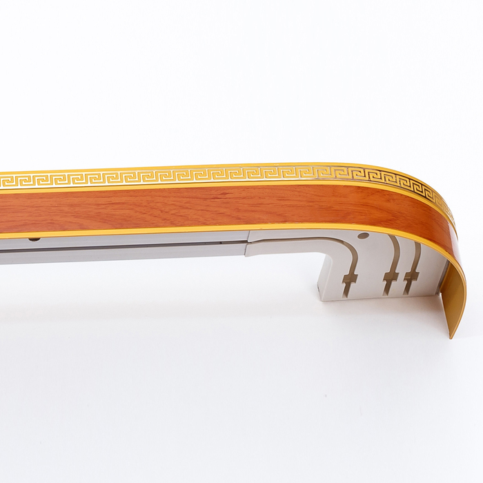 Карниз двухрядный 240 см, с декоративной планкой "Ультракомпакт. Лабиринт", цвет оранжевый