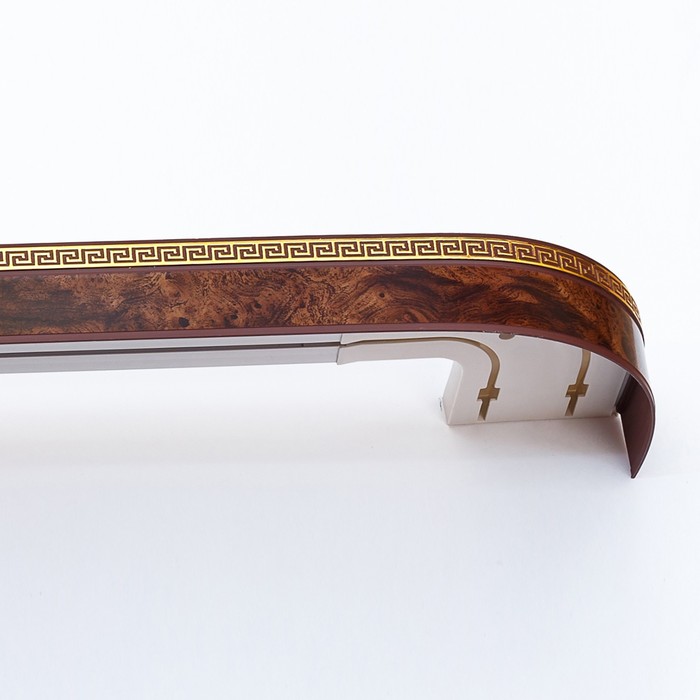 Карниз двухрядный 280 см, с декоративной планкой "Ультракомпакт. Лабиринт", цвет коричневый