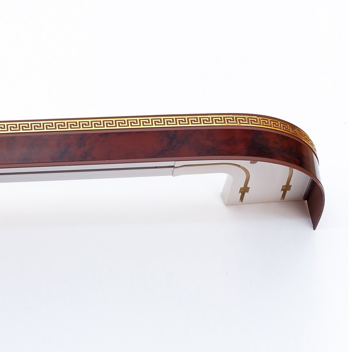 Карниз двухрядный 300 см, с декоративной планкой "Ультракомпакт. Лабиринт", цвет бордовый