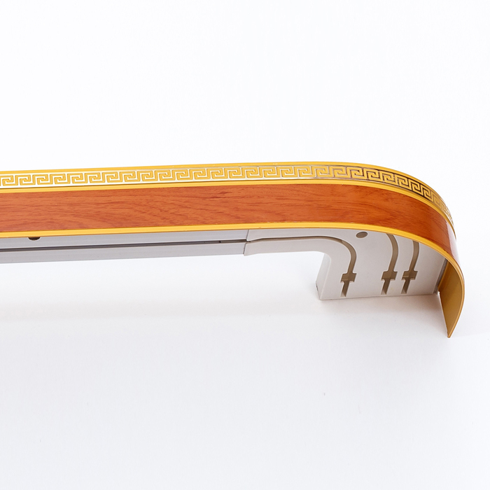 Карниз двухрядный 300 см, с декоративной планкой "Ультракомпакт. Лабиринт", цвет оранжевый