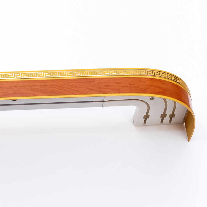 Карниз двухрядный 320 см, с декоративной планкой "Ультракомпакт. Лабиринт", цвет оранжевый