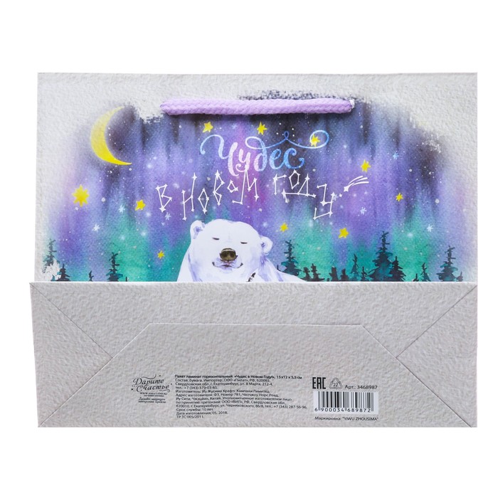 Пакет ламинированный горизонтальный «Чудес в Новом Году!», 18 × 23 × 8 см
