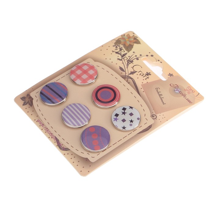 Набор брадсов для скрапбукинга Рукоделие "Полоски" 6 шт