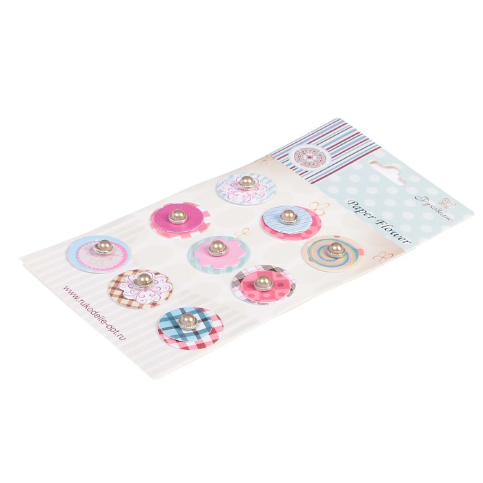 Набор брадсов-цветов для скрапбукинга Рукоделие "Милана" 9 шт