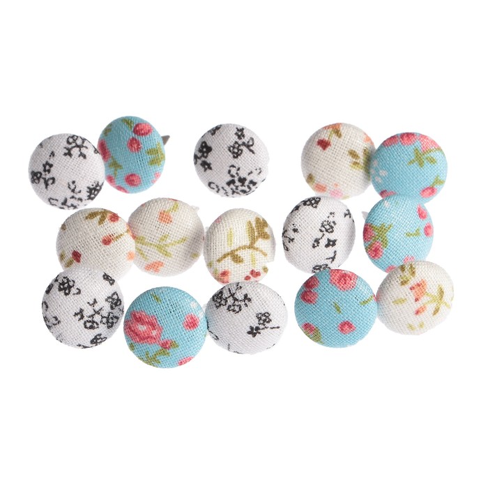 Набор брадсов для скрапбукинга Рукоделие "Цветочек-2" тканевые, 15 шт