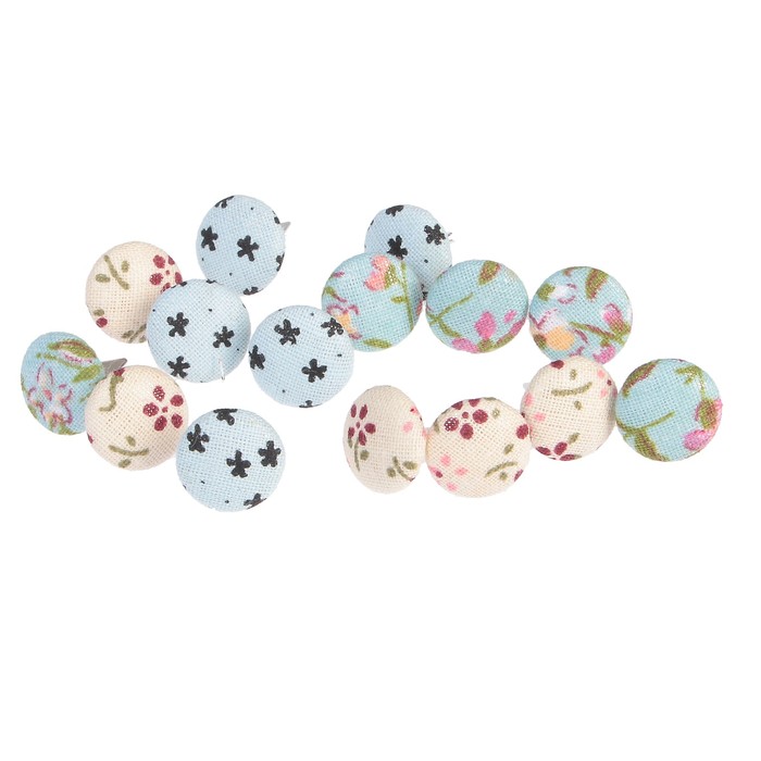 Набор брадсов для скрапбукинга Рукоделие "Цветочек-1" тканевые, 15 шт