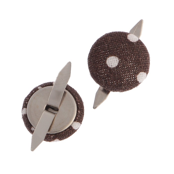 Набор брадсов для скрапбукинга Рукоделие "Горошек-2" тканевые, 15 шт