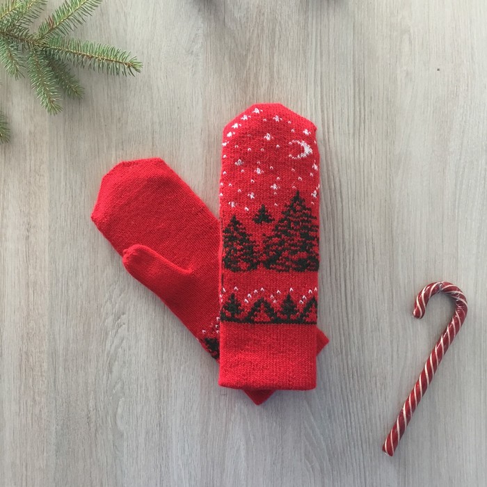 Варежки женские М22 цвет красный, р-р 18