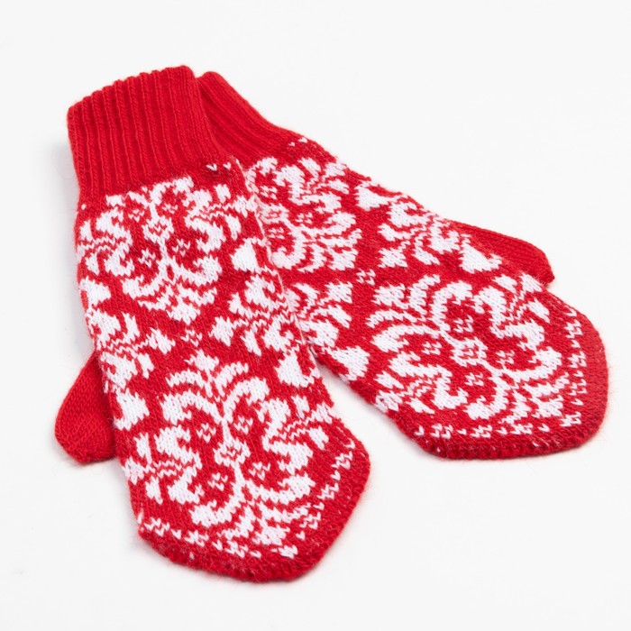 Варежки женские М14 цвет красный, р-р 18