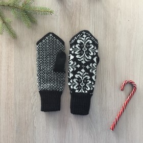 

Варежки женские, цвет чёрный, размер 18