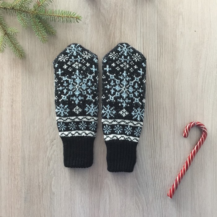 Варежки женские М14 цвет чёрный, р-р 18