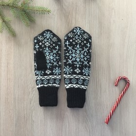

Варежки женские, цвет чёрный, размер 18