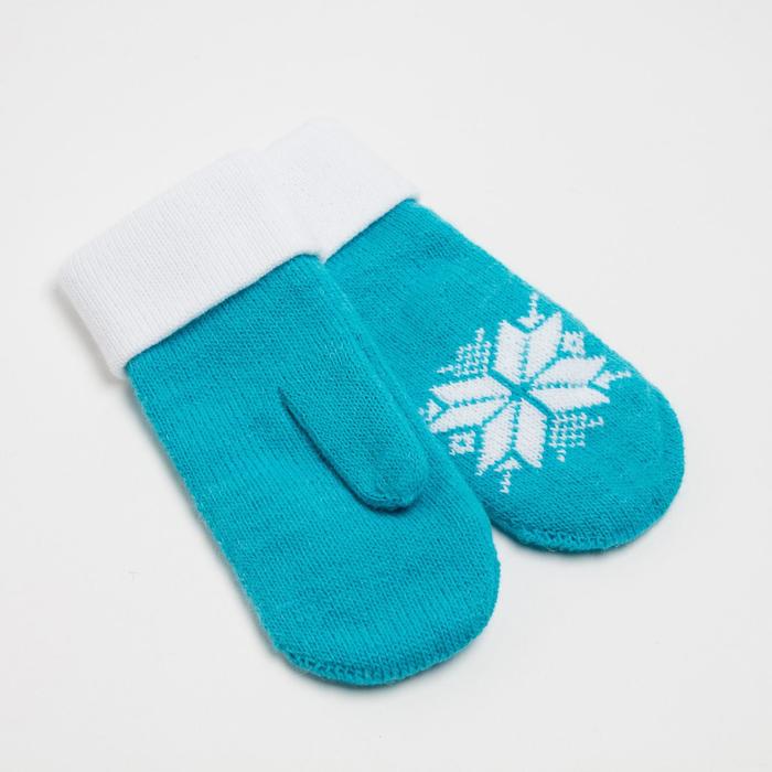 Варежки женские М24 цвет голубой, р-р 18