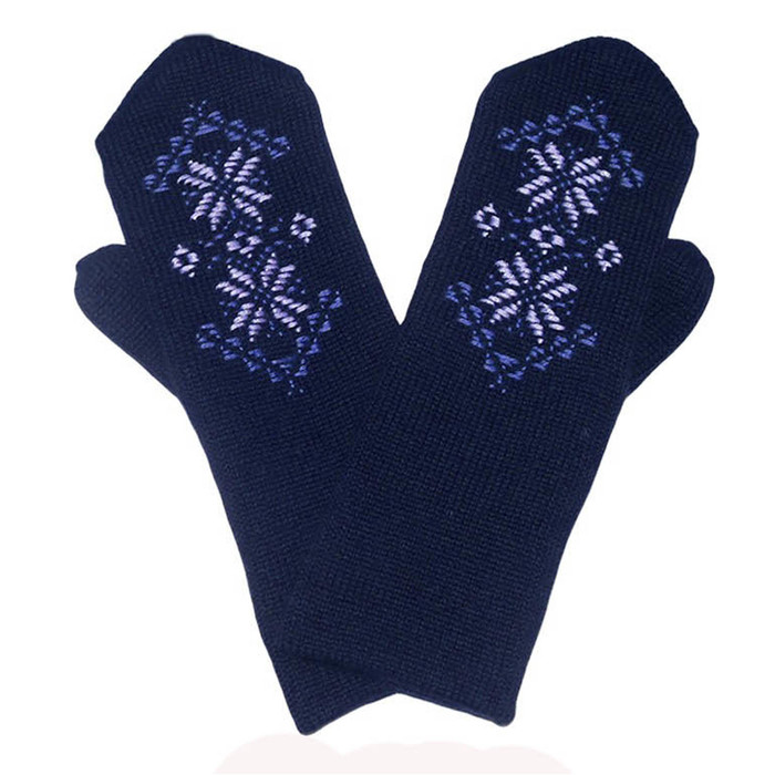 Варежки женские М01 цвет тёмно-синий, р-р 17