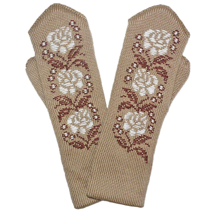 Варежки женские М02 цвет бежевый, р-р 18