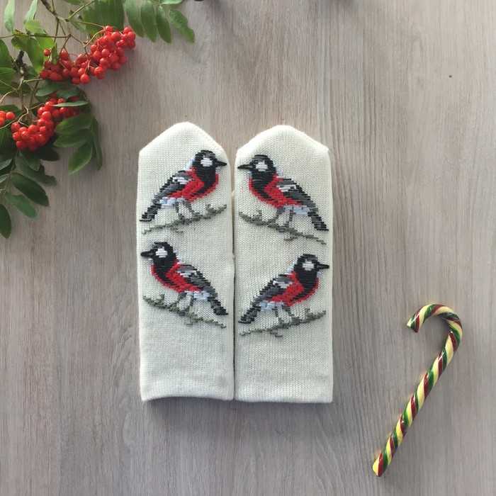 Варежки женские М03 цвет белый, р-р 18