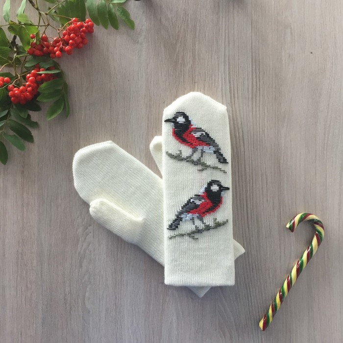 Варежки женские М03 цвет белый, р-р 18