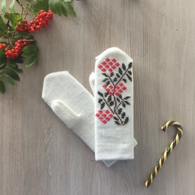 

Варежки женские, цвет белый, размер 18