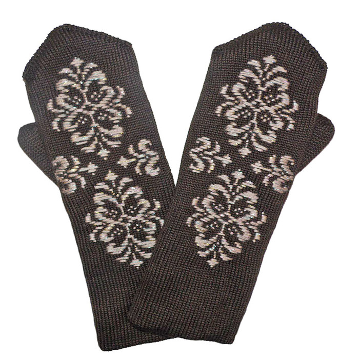 Варежки женские М02 цвет коричевый, р-р 18