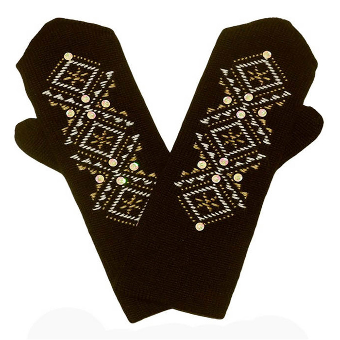 Варежки женские М10 цвет коричевый, р-р 18